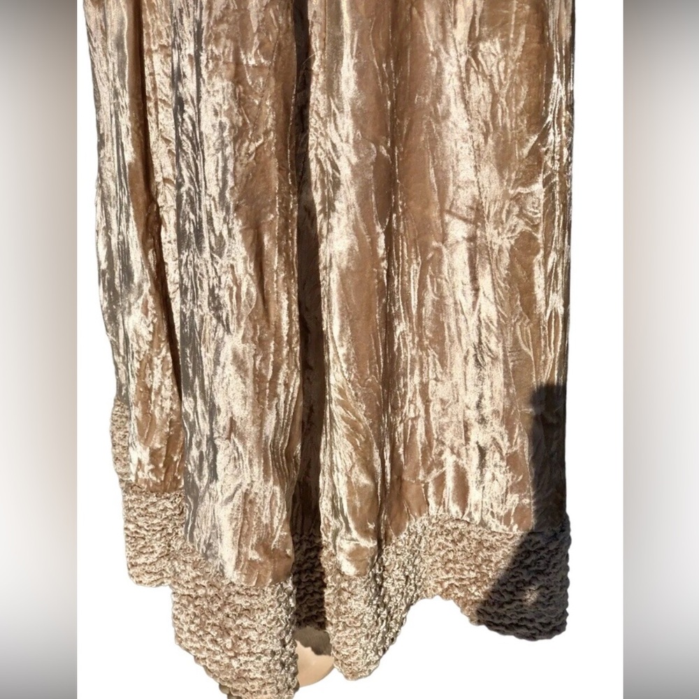 Rare Vintage Chayes Beige Crushed Velvet Princess Coat Robe - Picture 5 of 14
